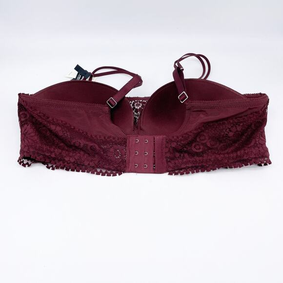 Aerie Women's Real Power Wireless Push up Joy Lace Bra Royal Berry Size 36C - Picture 2 of 5